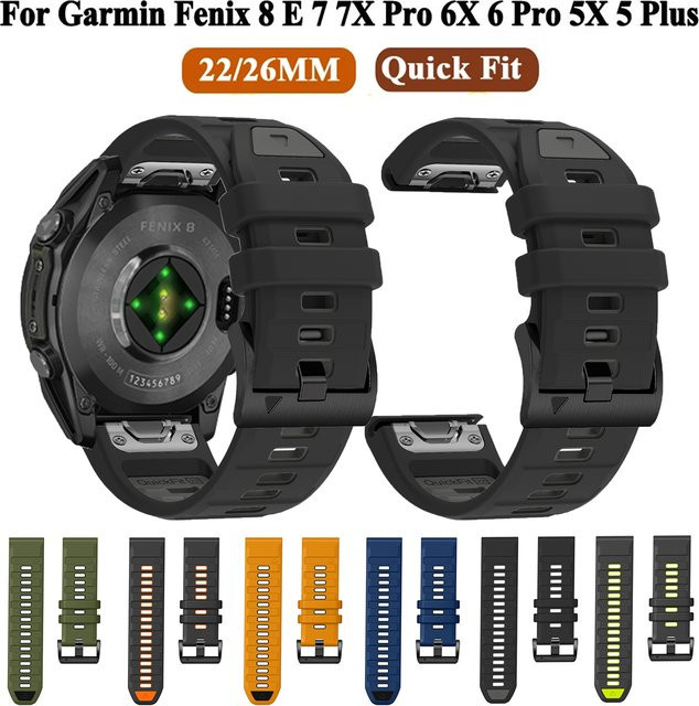 QCTOG Uhrenarmband Silikon, Quickfit, Schwarz, Unisex - Bild 1