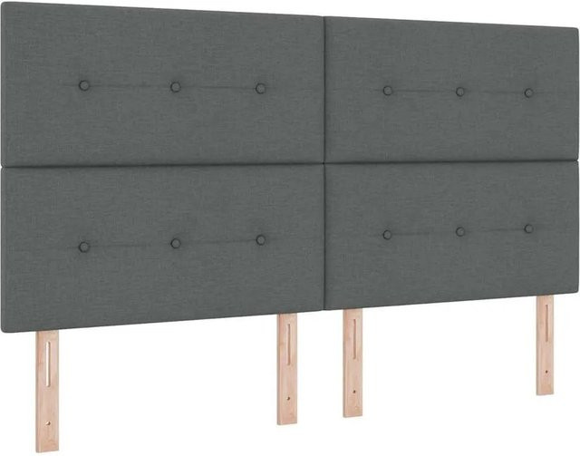 vidaXL LED Boxspringbett mit Matratze Dunkelgrau B/T/H: 180 x 200 x 128 cm - Bild 1