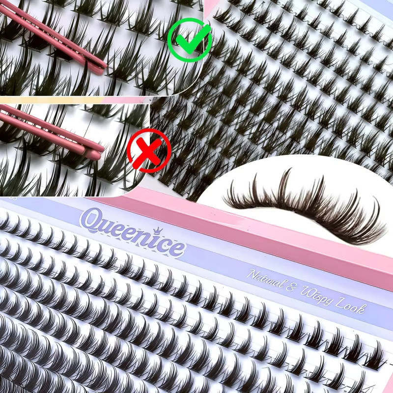 QUEENICE Manga Lash Wispy Anime Wimpernverlängerungen, 8-16mm, D-Curl - Bild 5