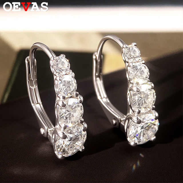 OEVAS Creolen 925 Silber, Moissanit, Damen - Bild 1