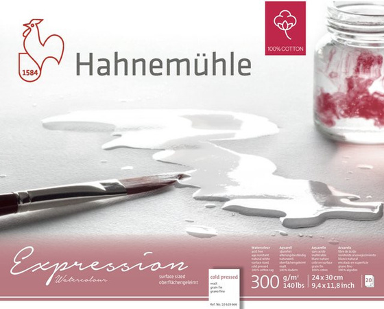 Hahnemühle Expression Aquarellpapier matt, 20 Blatt, B/H: 24 x 30 cm