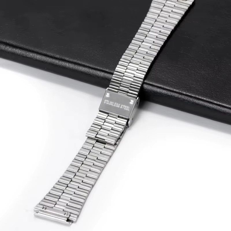 qinband Uhrenarmband Edelstahl, Silber, 18mm 20mm, Unisex - Bild 2