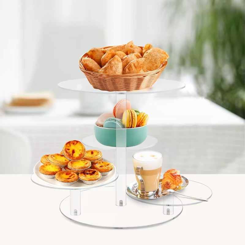 OEING Cupcake Ständer aus Acryl, rundes Dessert-Tablett in Transparent, ideal für Kuchen und Gebäck bei Hochzeiten oder Geburtstagen - Bild 2