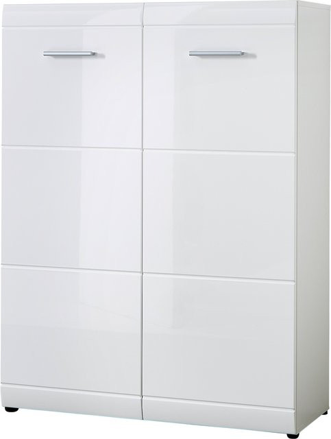 Schuhschrank Germania Adana in Weiss, modern und glänzend, B/H/T: 89 x 120 x 36 cm - Bild 1
