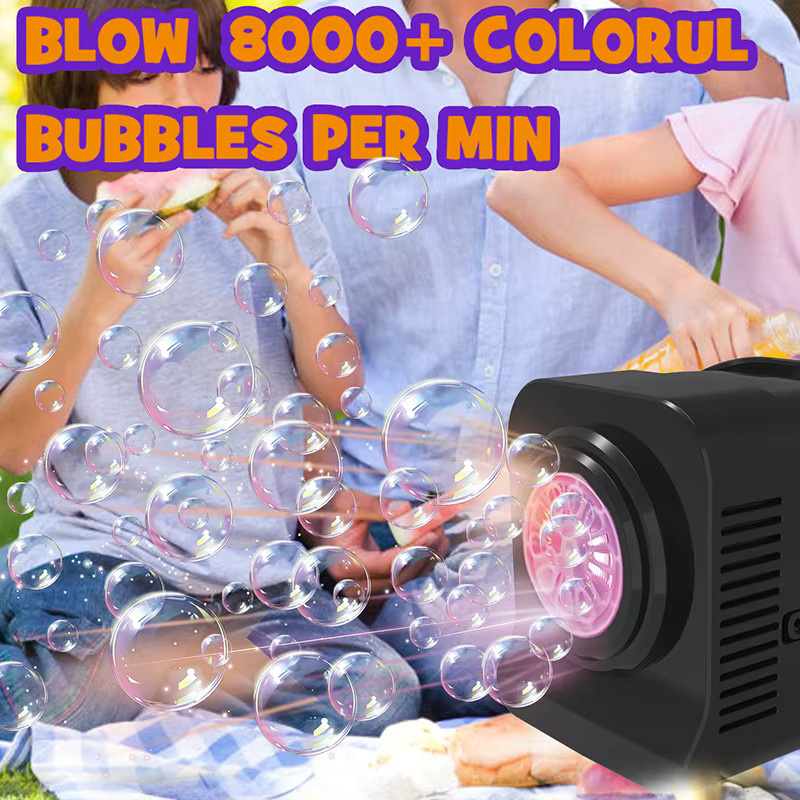 KNYYSECQ Kinder-Blasenspielzeug, tragbare Blasenmaschine, weiß - Bild 3