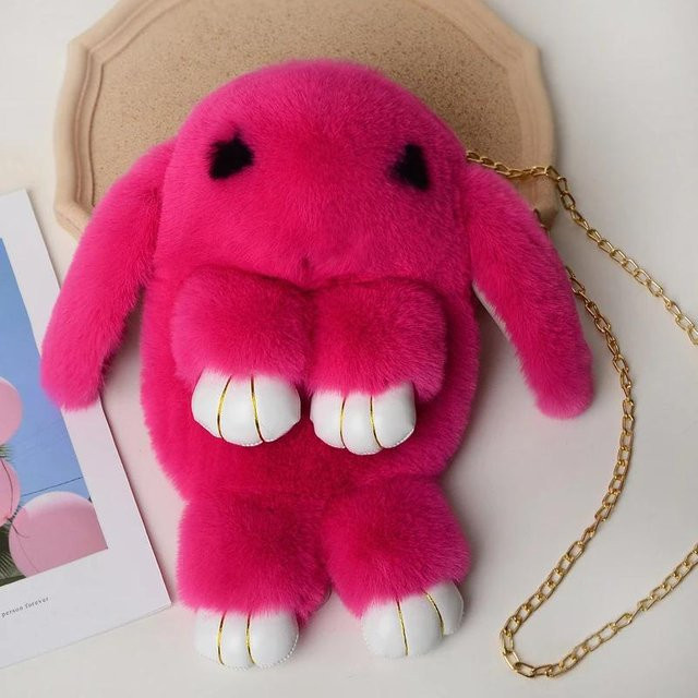 Kidsly Plüschkaninchen-Einzelschultertasche, Rosa, ab 7 Jahren - Bild 1