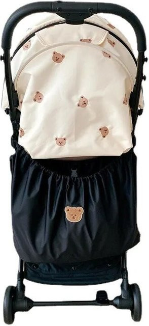 Aufbewahrungstasche für Kinderwagen in Weiß zur Organisation von Babyflaschen und Windeln mit Stroller Clip - Bild 1