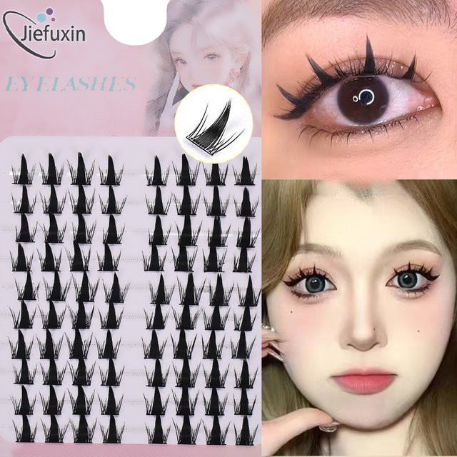 JIEFUXIN 5D Fluffy Cluster Wimpern, Unisex - Bild 1