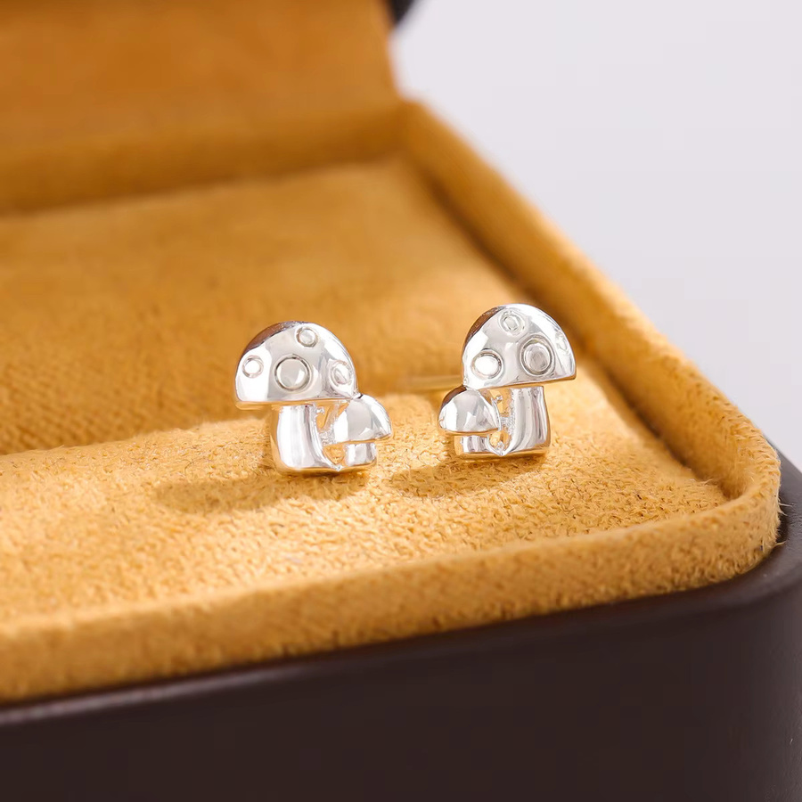 GaGa-Duck Ohrstecker, 925 Silber, doppeltes Pilzmotiv - Bild 3