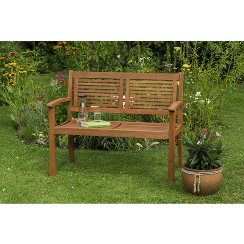 Merxx Gartenbank Cordoba aus Eukalyptus-Holz, 2-Sitzer, braun, B/H/T: 110 x 90 x 58 cm - Bild 2