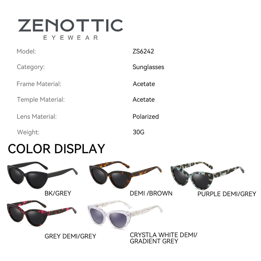ZENOTTIC Cat Eye Sonnenbrille, Vollrand, Acetat, Damen - Bild 3