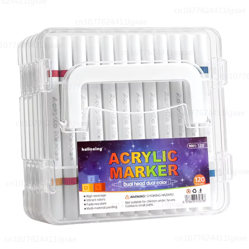 Doppelseitiges Markierungsstift-Set mit 120 Farben, waschbare Tinte auf Wasserbasis, Zeichenzubehör für Kunst und Schule, Mehrfarbig - Bild 3