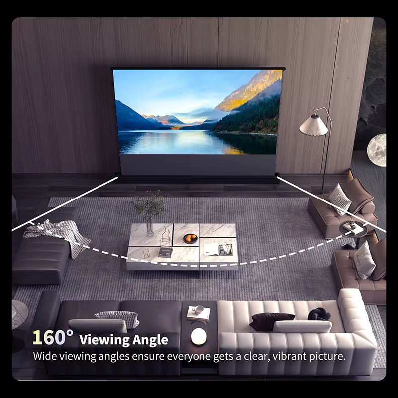 Wupro Elektrische ALR Projektionsleinwand aus schwarzem Kristallstoff für LT-Projektoren, 92–120 Zoll, 8K und 3D-Anti-Licht, ultradünnes Design - Bild 5