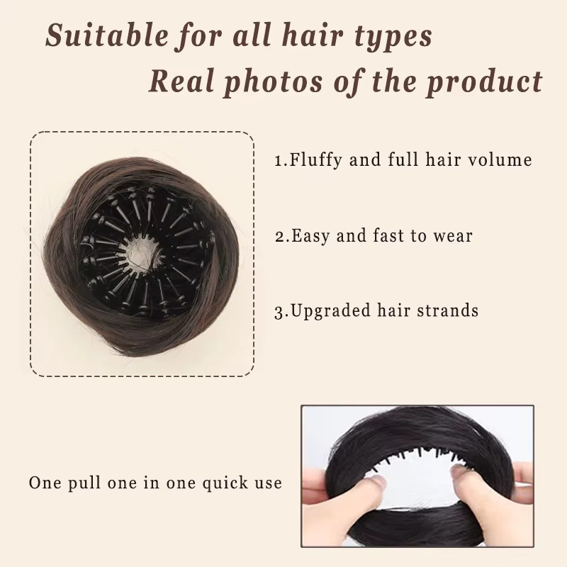 AOOSOO HAIR Perücke mit Haarreif und Dutt, Damen, Synthetik, Locken - Bild 1