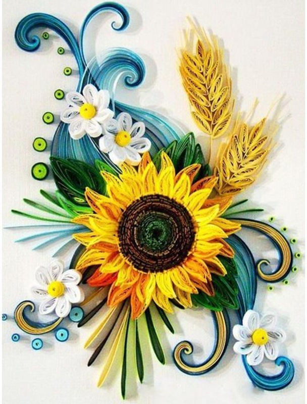 FIYO Diamond Painting Set Landschaft mit blauen Kornblumen, B/H: 30 x 20 cm - Bild 1