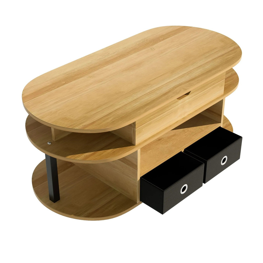 okwish Couchtisch mit Hebefunktion und Stauraum in Natur mit Holzmaserung, B/T/H: 105 x 50 x 40 cm - Bild 2