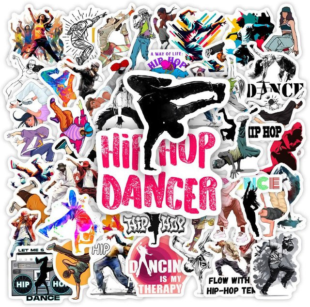 Wasserdichte Hip Hop Street Dance Tänzer Aufkleber von Binchi Outdoor Product in Multicolor für Laptop, Handy und Gepäck - Bild 1
