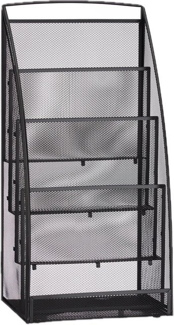 Relaxdays Magazinständer aus Metallgeflecht in Schwarz mit 4 Fächern, B/T/H: 60 x 30 x 22 cm - Bild 1