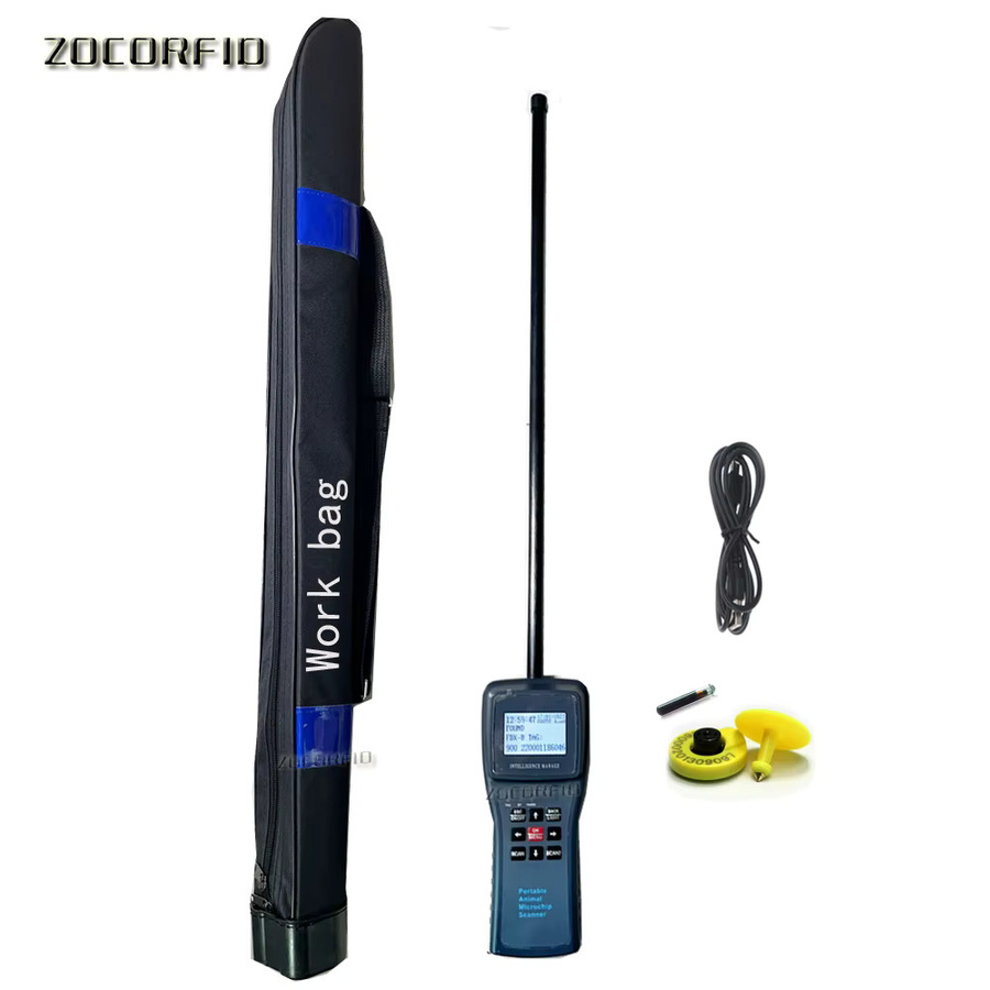 ZOCORFID Tier-Chip Scanner wasserdicht und wiederaufladbar für 134kHz und 125kHz ID Microchips in Schwarz mit USB 2.0 Anschluss - Bild 2