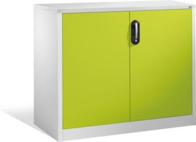 C+P Akten-Sideboard Acurado mit Drehtüren, 2 Ordnerhöhen, Front Viridingrün, Korpus Lichtgrau, H: 100 cm, B: 120 cm, T: 50 cm - Bild 1