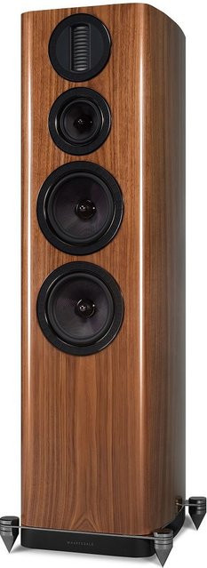 Wharfedale AURA 4 Stand-Lautsprecher Paar in Hochglanz Walnuss Braun - Bild 1