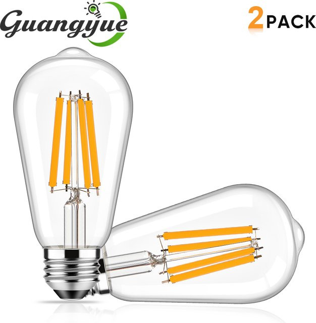 Grensk Vintage ST58 LED-Edison-Glühbirne, E27, 12 W, warmweiß, 2700 K, 1200 lm, transparentes Klarglas - Bild 1