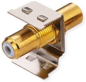Roline RCA-Keystone-Kupplung aus Metall in Weiß und Gold - Bild 1