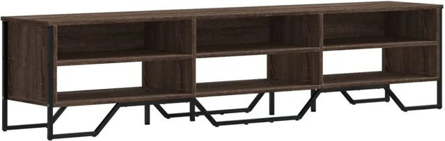 vidaXL TV-Schrank in Eiche Braun aus Holzwerkstoff und Metall im modernen Design, B/T/H: 180 x 34 x 41 cm - Bild 1