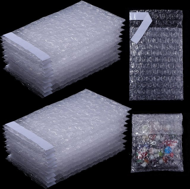 Transparente selbstverschließende Luftpolsterbeutel aus Kunststoff mit Press-Seal-Verschluss für stoßsichere Verpackungen - Bild 1