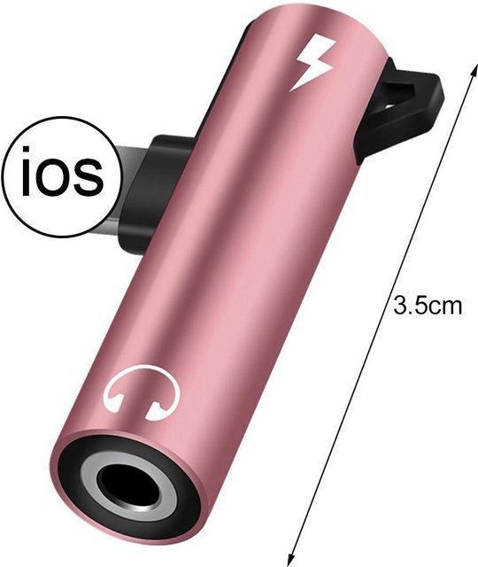 VA VA VOOM 2-in-1 Audio-Adapter aus Metalllegierung mit 3,5-mm-Klinkenstecker für iOS in Rose Gold - Bild 1