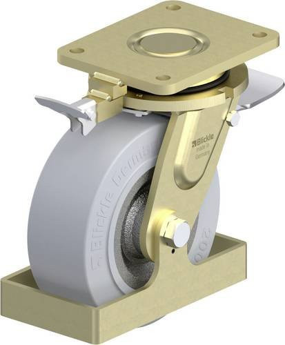 Blickle Schwerlast-Lenkrolle 202K-ST-SG-RI4-FS aus Stahl in Anthrazit und Grau mit 200 mm Rad-Durchmesser und 850 kg Tragfähigkeit - Bild 1