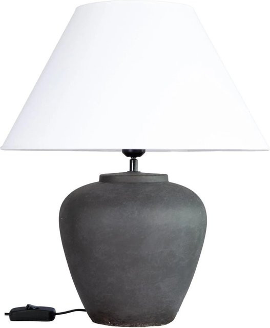 PR Home Lilly Tischleuchte in Grau mit Keramikfuß im Vintage-Look, B/T/H: 35 x 41 x 41 cm - Bild 1