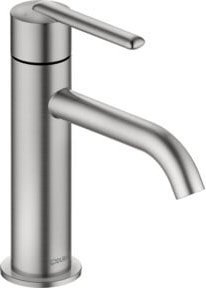 Duravit Waschtisch-Einhebelmischer Fresh und Flow Balcoon in Silber gebürstet mit Auslauf 123 mm - Bild 1
