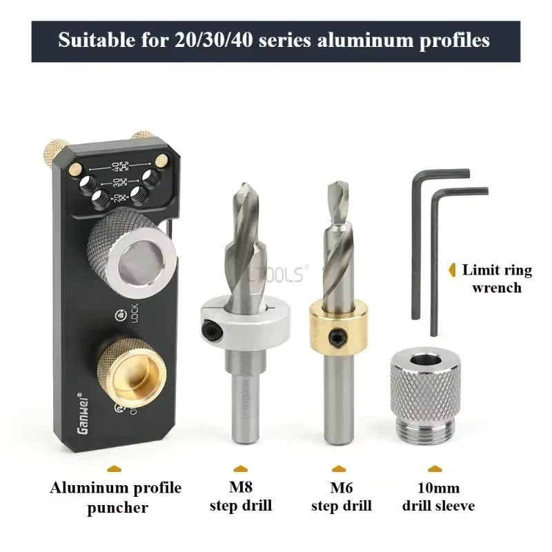 LTOOLS Universal Aluminium Profil Bohrjig für die 20/30/40 Serie in L-Typ und T-Typ als DIY Werkzeug zum Stanzen und Spleißen - Bild 5