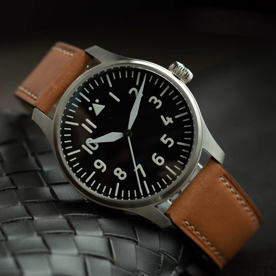 HRUODLAND Armbanduhr Automatik, Edelstahl, Leder, 40 mm, Herren - Bild 4
