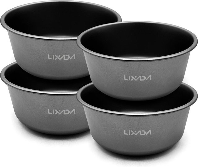 Lixada 4er-Set Outdoor Picknickschüsseln aus Titan und Edelstahl in Schwarz für Camping und Reisen - Bild 1