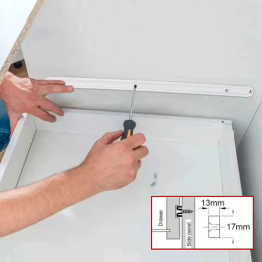 10 Stück Ersatz-Schubladenschienen aus Kunststoff in Schwarz, Länge: 298 mm, Schubladenführungen für Tastatur und Schrank, Möbelbeschläge - Bild 2