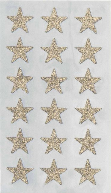 Rico Design Paper Poetry Sticker Sterne in Goldglitter, 4 Blatt, Durchmesser: 16 mm - Bild 1