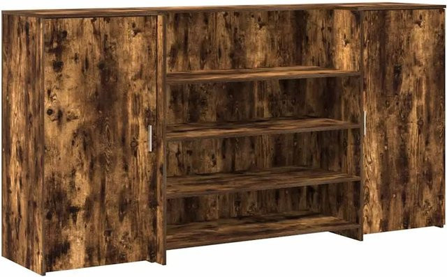 vidaXL Empfangstheke aus Holzwerkstoff in Räuchereiche, Braun, B/T/H: 200 x 50 x 103,5 cm - Bild 1