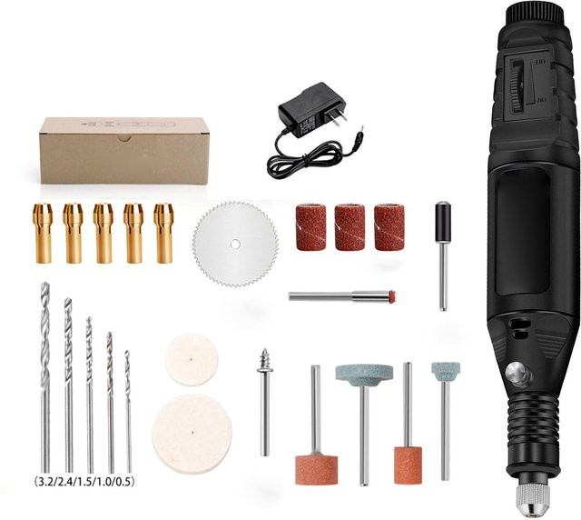 Kkmoon Multifunktionale Mini-Bohrmaschine in Schwarz mit 12 V und 13 W als Akku-Bohrwerkzeug zum Knochenschnitzen - Bild 1