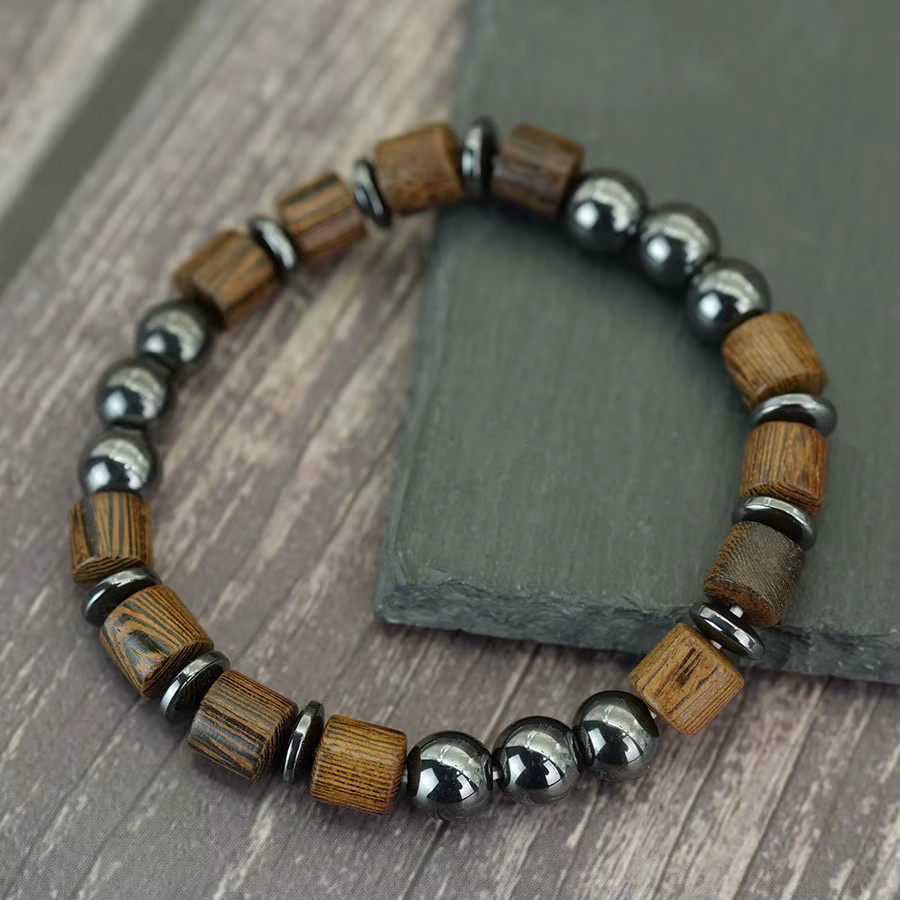 diffone Armband, Holzperlen, Vintage, Herren - Bild 2