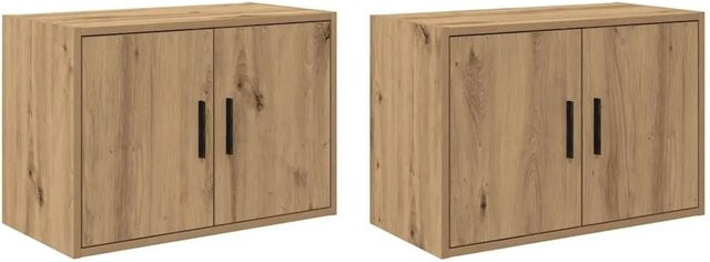 vidaXL Garagen-Wandschränke 2er-Set aus Holzwerkstoff in Artisan-Eiche, Farbe Braun - Bild 1