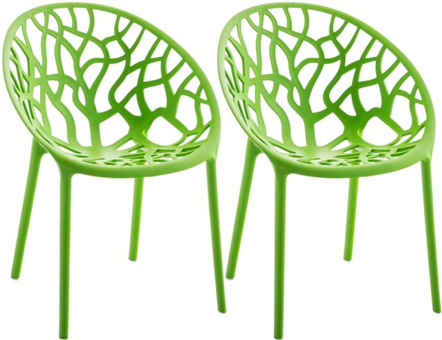 CLP Gartenstühle 2er Set Hope stapelbare Outdoor-Gartensessel aus Polypropylen mit Lehnen, UV-beständig und wetterfest - Bild 1