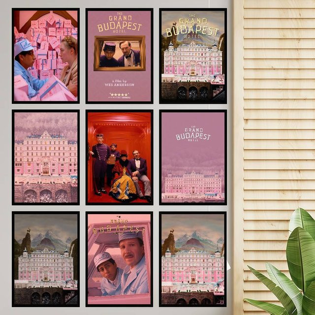 Selbstklebendes Kunstposter The Grand Budapest Hotel Retro Wandaufkleber aus Whitepaper in Multicolor, B: 15,0 cm, H: 10,0 cm - Bild 1