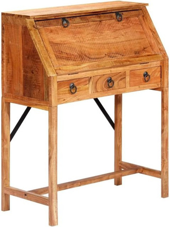 vidaXL Sekretär aus Akazienholz in Braun mit Klappplatte, B/T/H: 90 x 40 x 107 cm