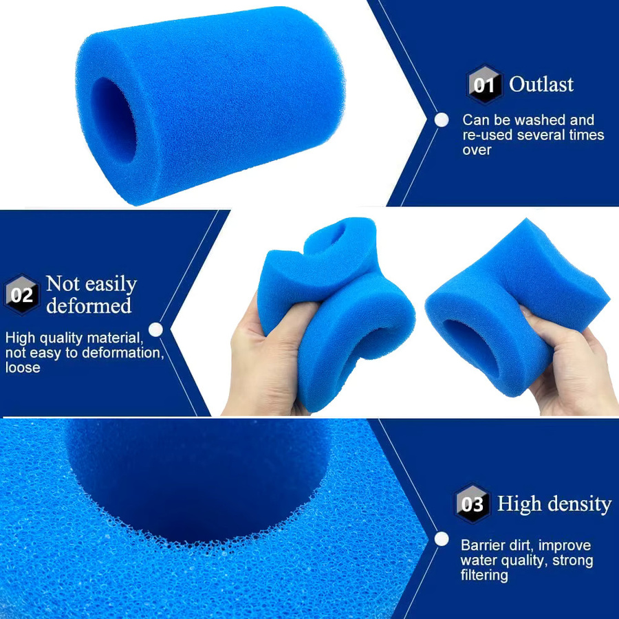 Intex Pool Filter Schwamm Blau für Typ I/II/VI/D Waschbar und Wiederverwendbar - Bild 2