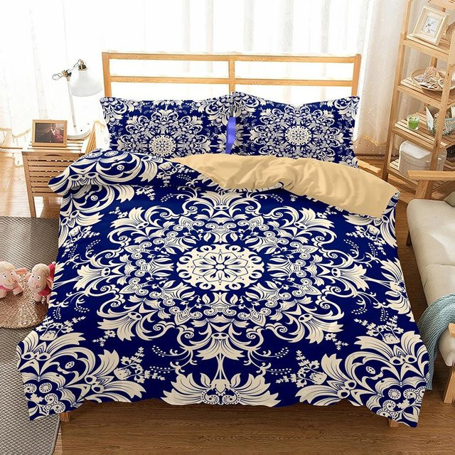 Böhmisches Mandala Bettwäsche-Set Boho Bettbezug-Set für Erwachsene, 2/3-teilig, atmungsaktiv und weich, B/H: 135 x 200 cm - Bild 1
