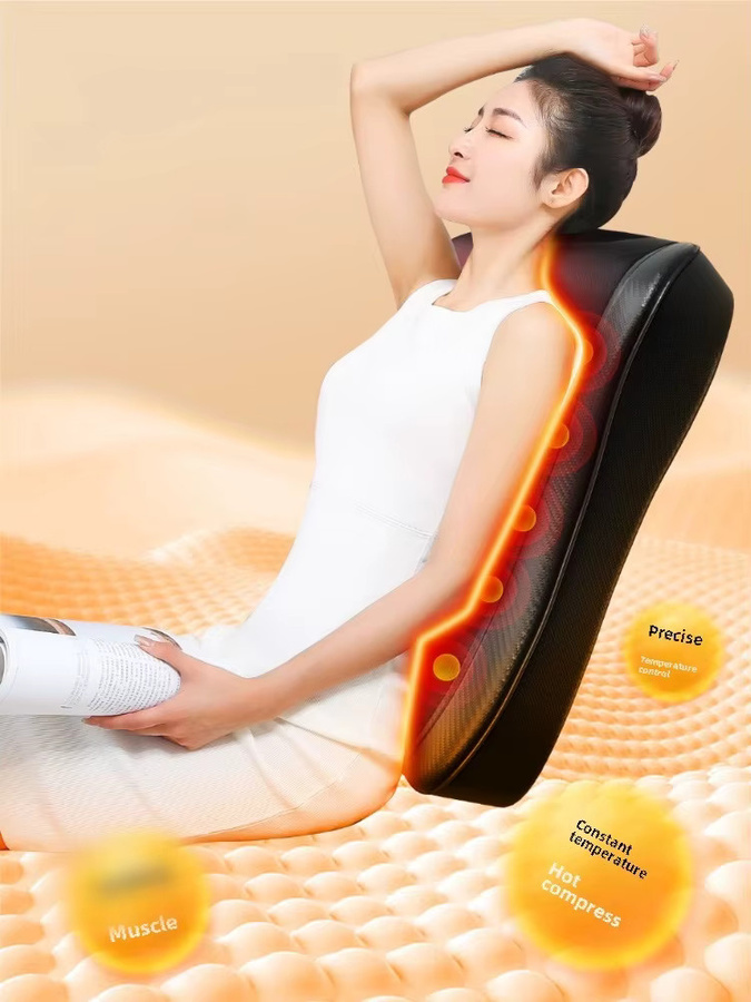JAIYORL Shiatsu Nackenmassagekissen mit Wärmefunktion und Tiefenmassage in Schwarz - Bild 3