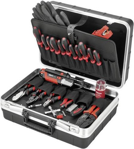 Cimco Werkzeugkoffer 24teilig schwarz aus Kunststoff und Aluminium B/T/H: 45,5 x 39,5 x 20,5 cm - Bild 1