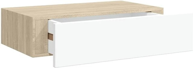 vidaXL Wandmontiertes Schubladenregal in Eiche und Weiß, B/T/H: 40 x 23,5 x 10 cm - Bild 1